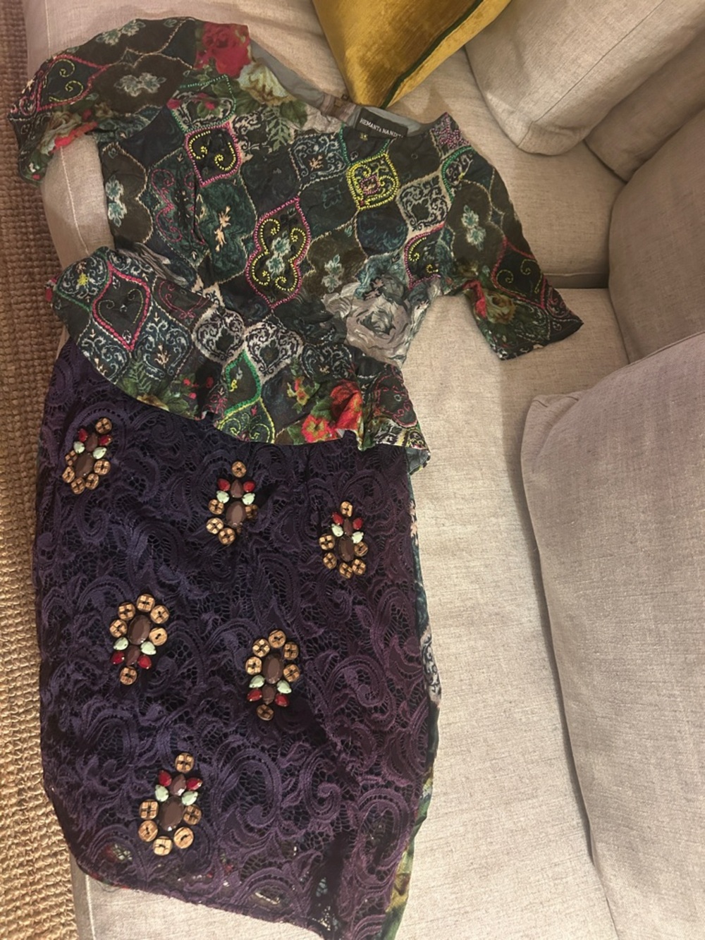 Embroidered Multi-Color Dress Anthropologie size 0